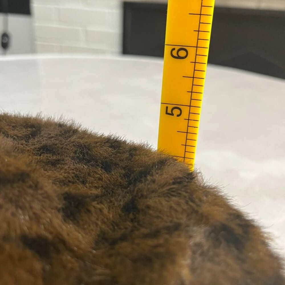 BP. Faux Fur Leopard Print Bucket Hat Brown Black Plush One Size Nordstrom NWT - Picture 9 of 12